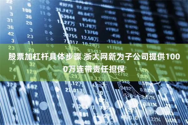 股票加杠杆具体步骤 浙大网新为子公司提供1000万连带责任担保